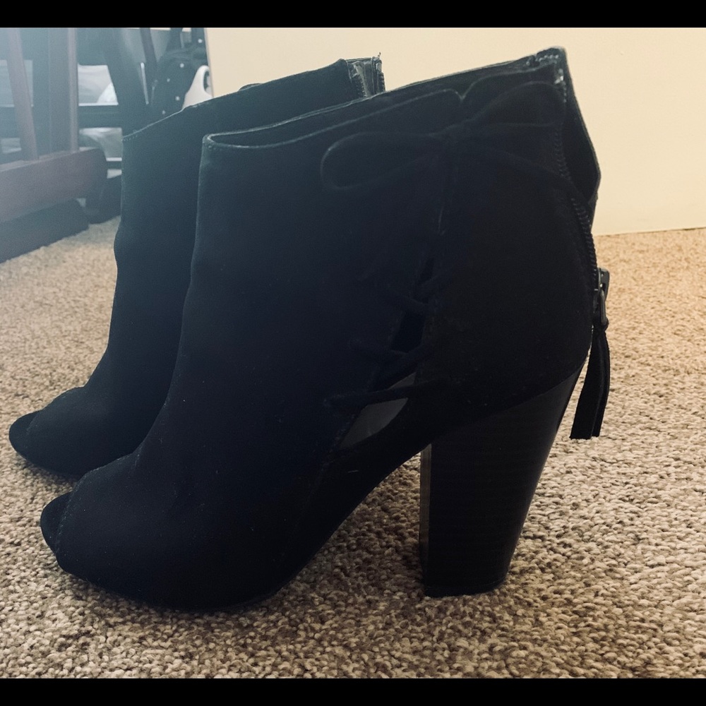 Open toe booties